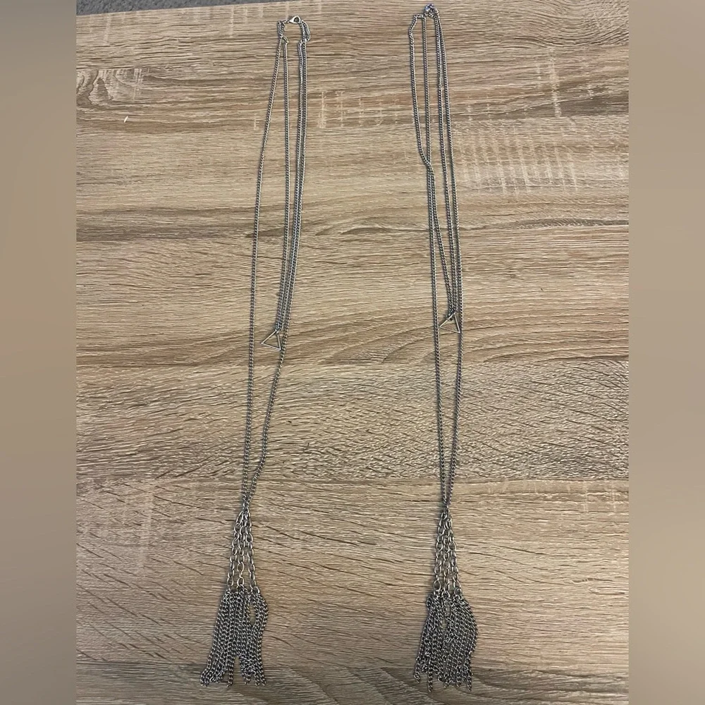 Long tassel western, cowgirl style layered necklace set of 2